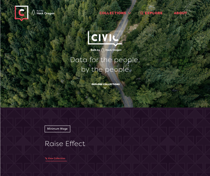 CIVIC platform landing page